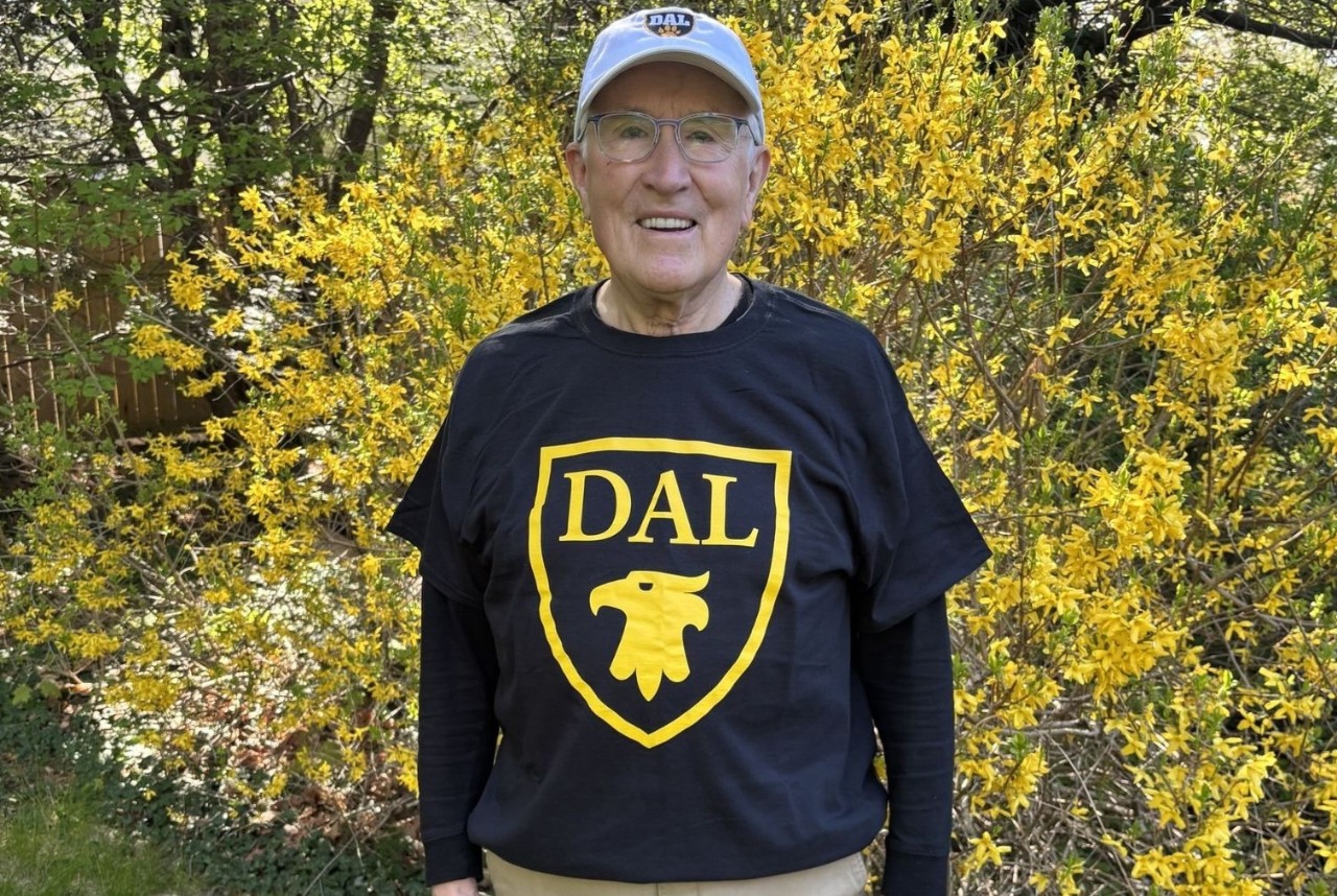 Alan Hayman in his garden, May 2025