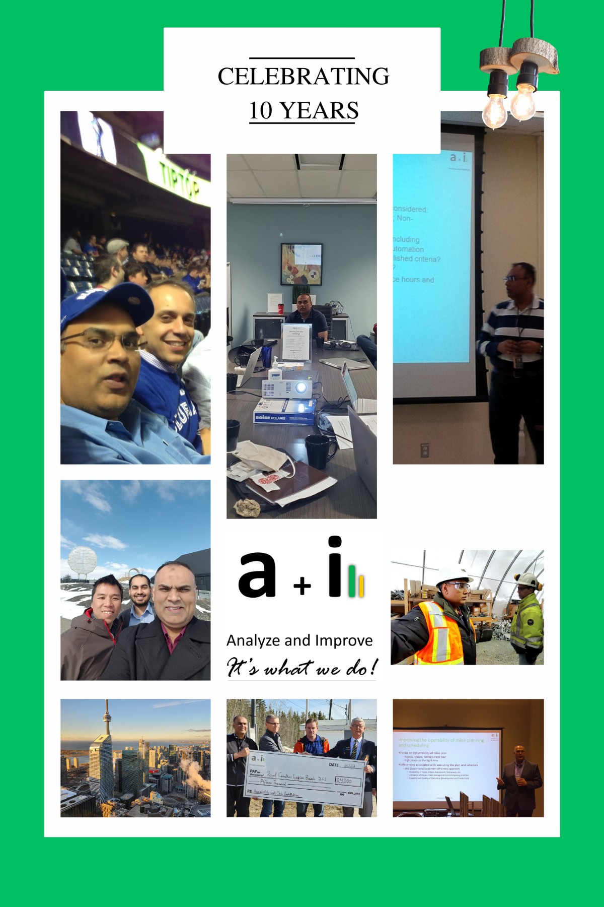 A collage of company photos.