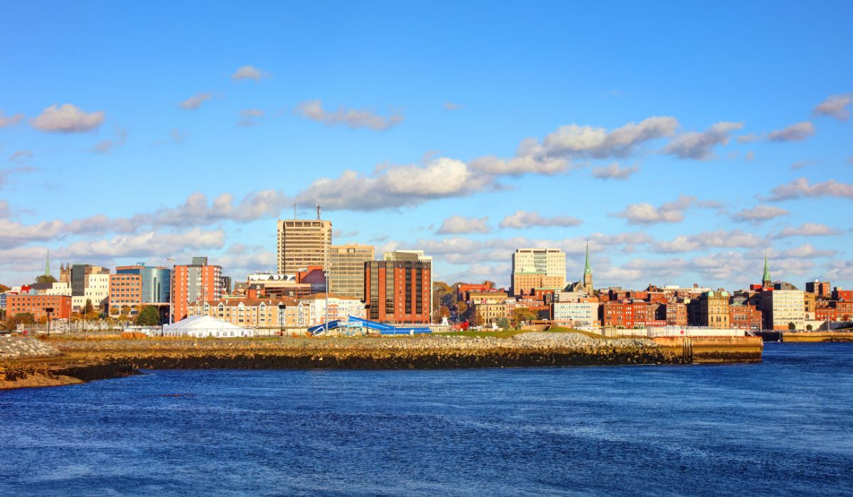 A view of the Saint John, N.B., city skyline from across the water
