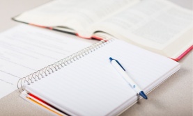 Notebook and a textbook