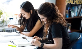 Two students studying