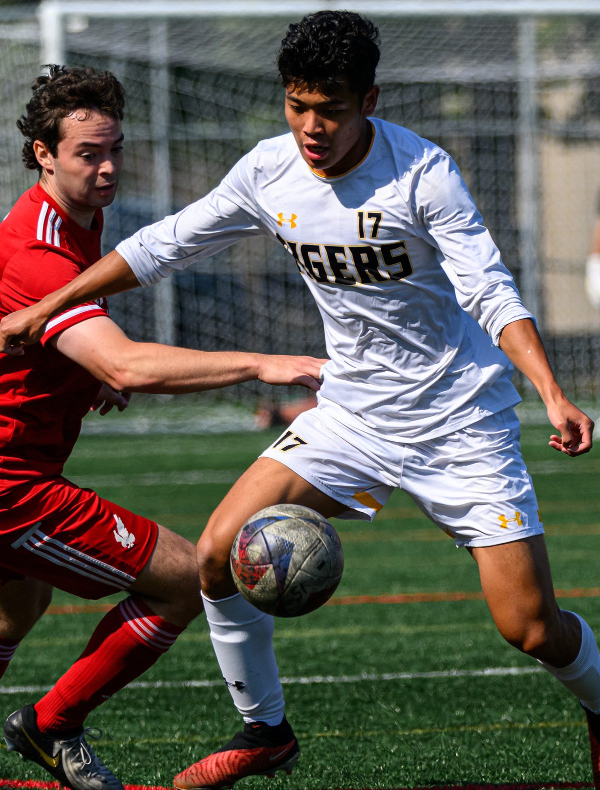 Andrew Chen is a member of the Black & Gold Academic Support Program. Chen in action on the soccer field.