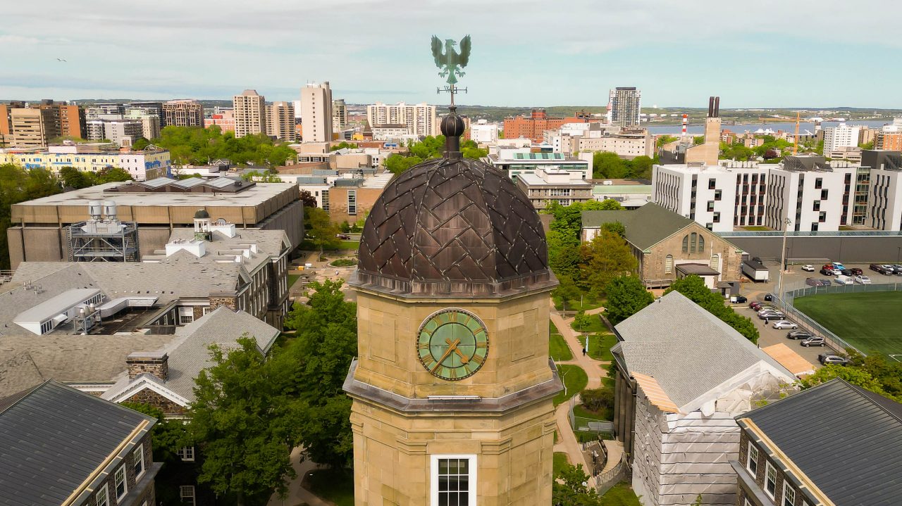 aerial shot of Henry Hicks clock tower
