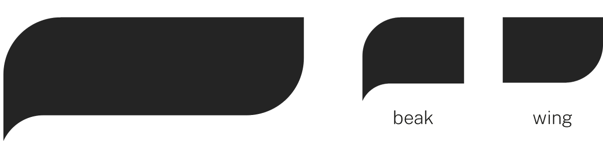 Dal brand - The Dalcon Elements of the Dalcon shape which is made up of a stylized beak and wing.