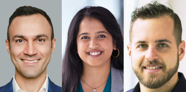 Hamad Hanafi, Rashmi Prakash and Ryan Marshall portraits.
